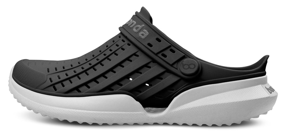 Sandalia Flow Negro/ Blanco - vista lateral