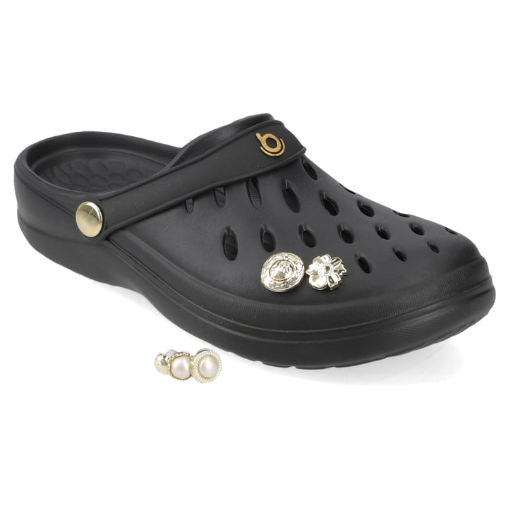 Zueco Clog Easy Mujer Negra Boaonda