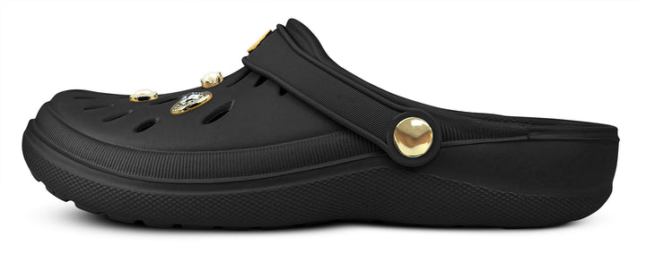 Sandalia Easy Negro/ Dorado - vista lateral