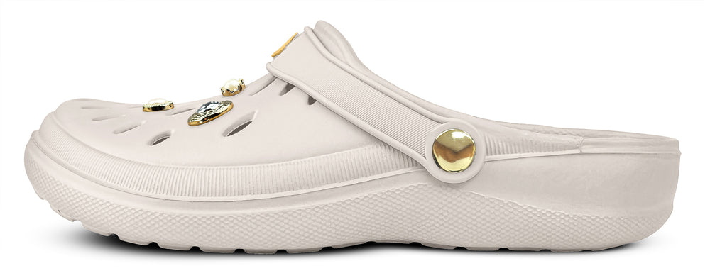 Sandalia Easy Off White/ Dorado - vista lateral