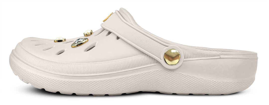 Sandalia Easy Off White/ Dorado - vista lateral