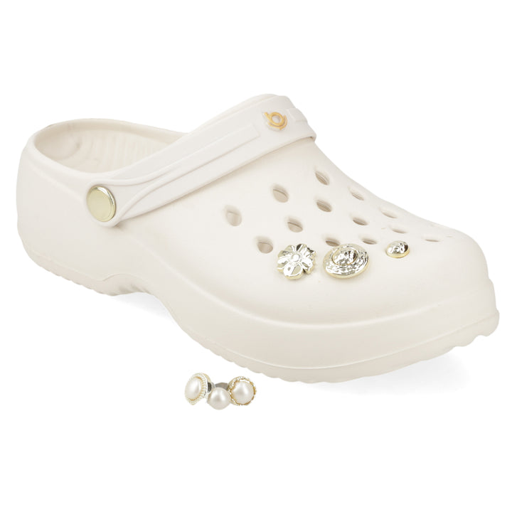 Sandalia Bella Off White/ Dorado