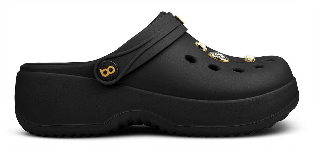 Sandalia Bella Negro/ Dorado - vista lateral