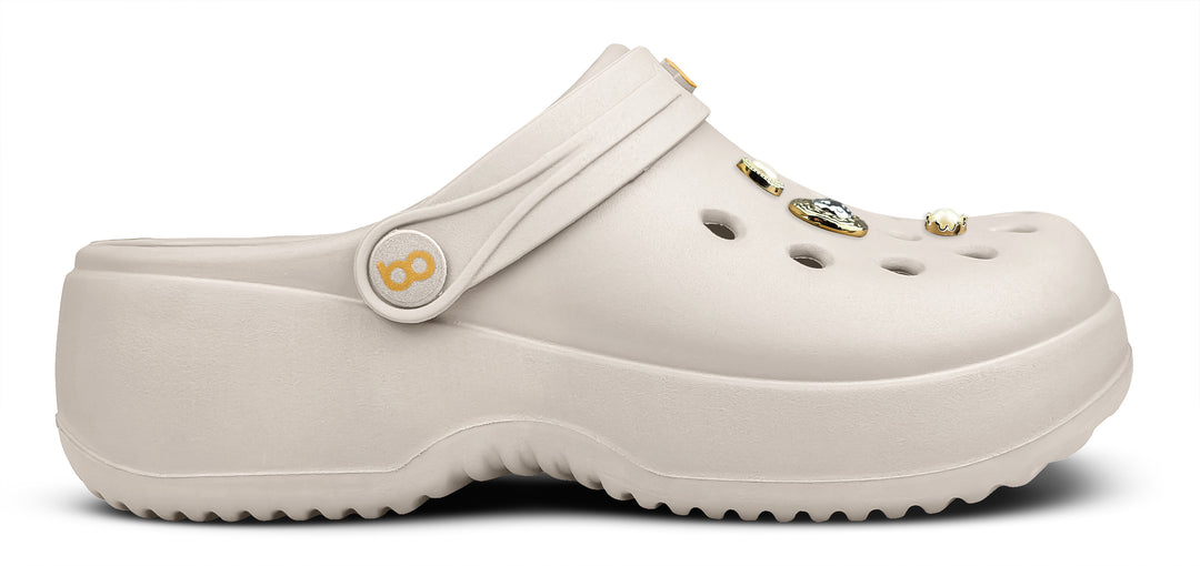 Sandalia Bella Off White/ Dorado - vista lateral